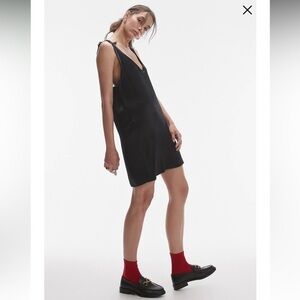 TopShop Frayed Satin Shift Mini dress size 6